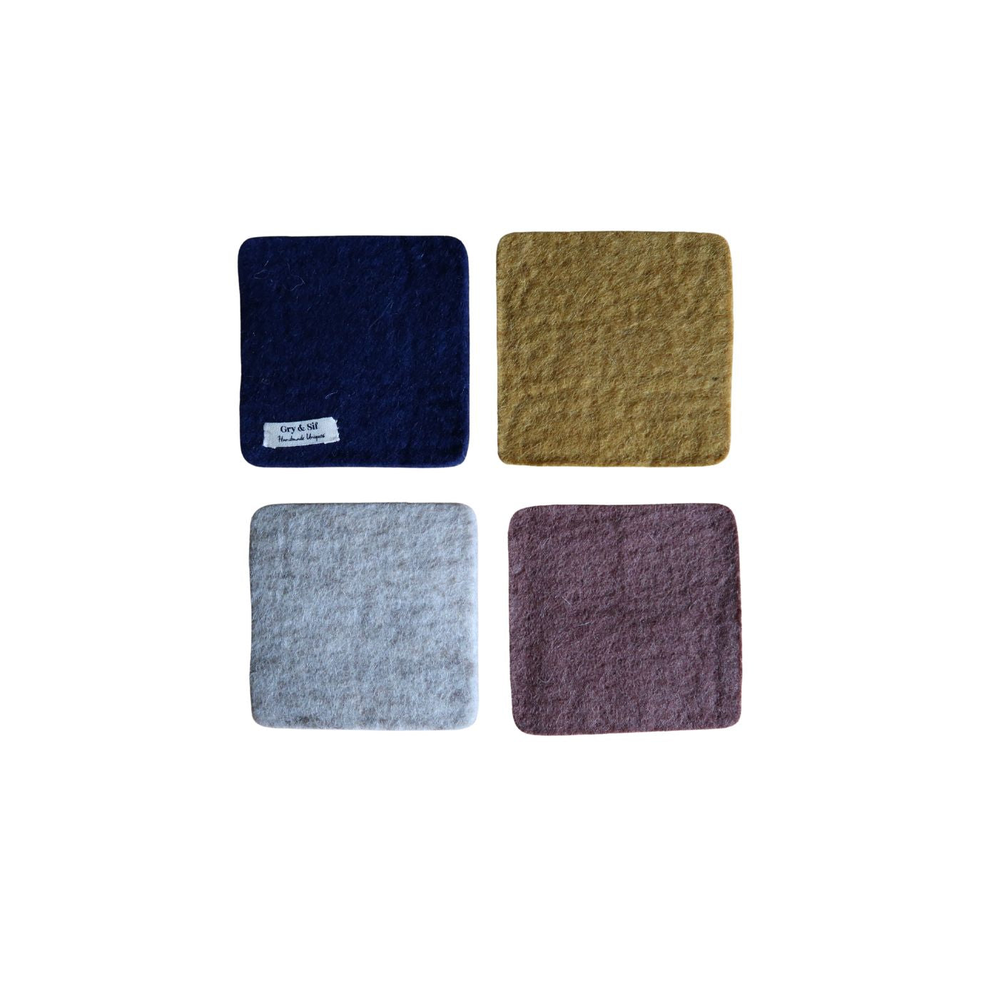Coasters Winter Colors - Set of 4 Felted Natural Wool