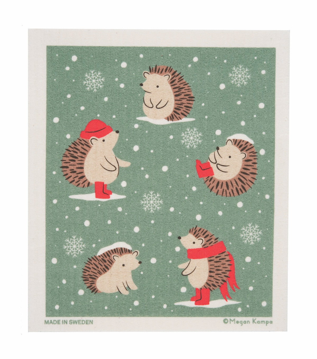 MK Holiday Hedgehogs Cellulose Dishcloth