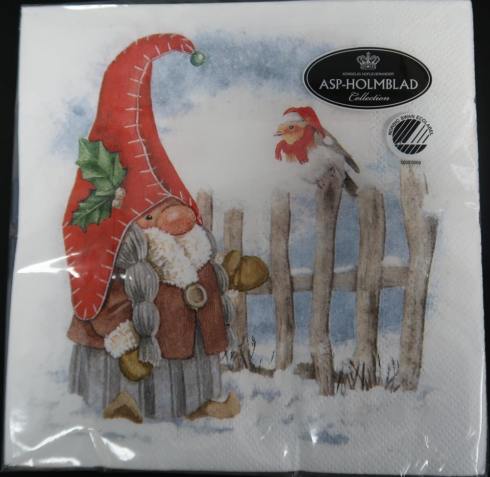 Nisse With Bird Luncheon Napkins - Pack of 20