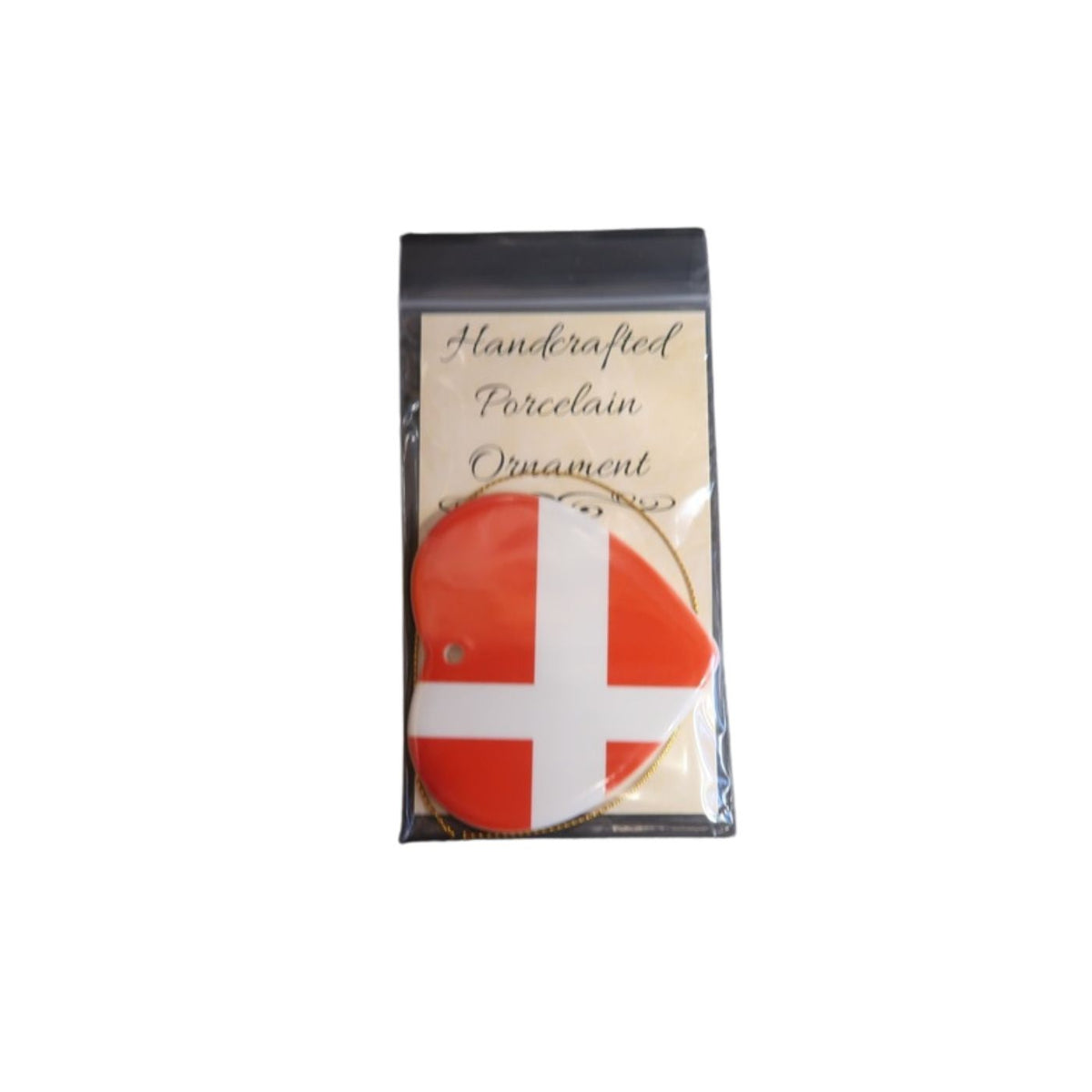 Ornament Porcelain DK Flag Heart