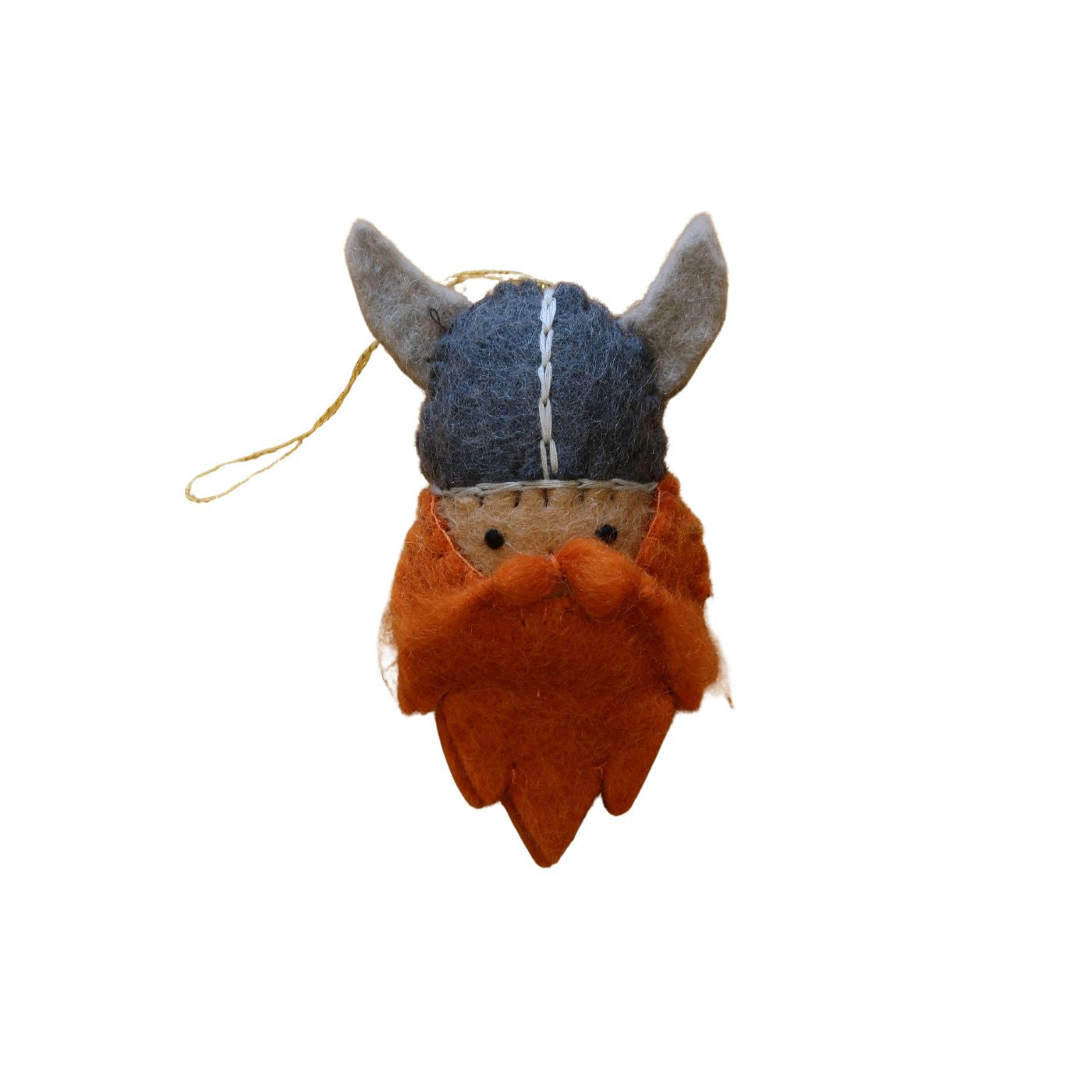 Viking Head Felt Ornament - Orange Beard