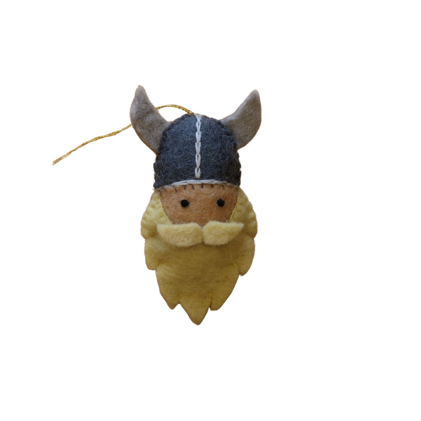 Viking Head Felt Ornament - Yellow Beard