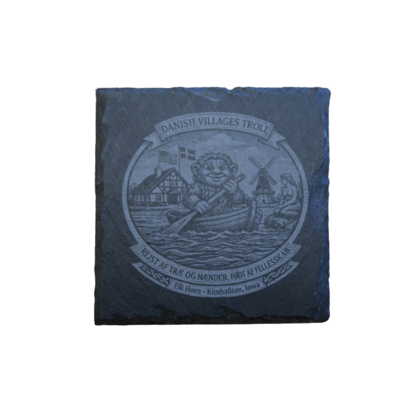 Slate Coaster - Danish Villages Troll
