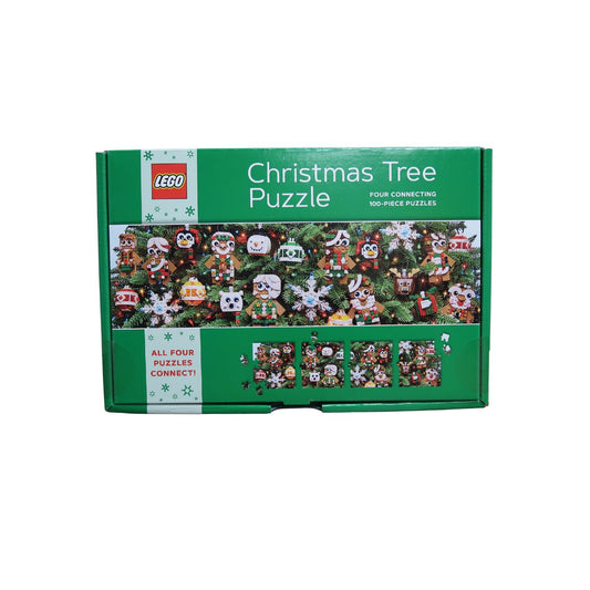 LEGO Christmas Tree Puzzle - Four Connecting 100-Piece Puzzles