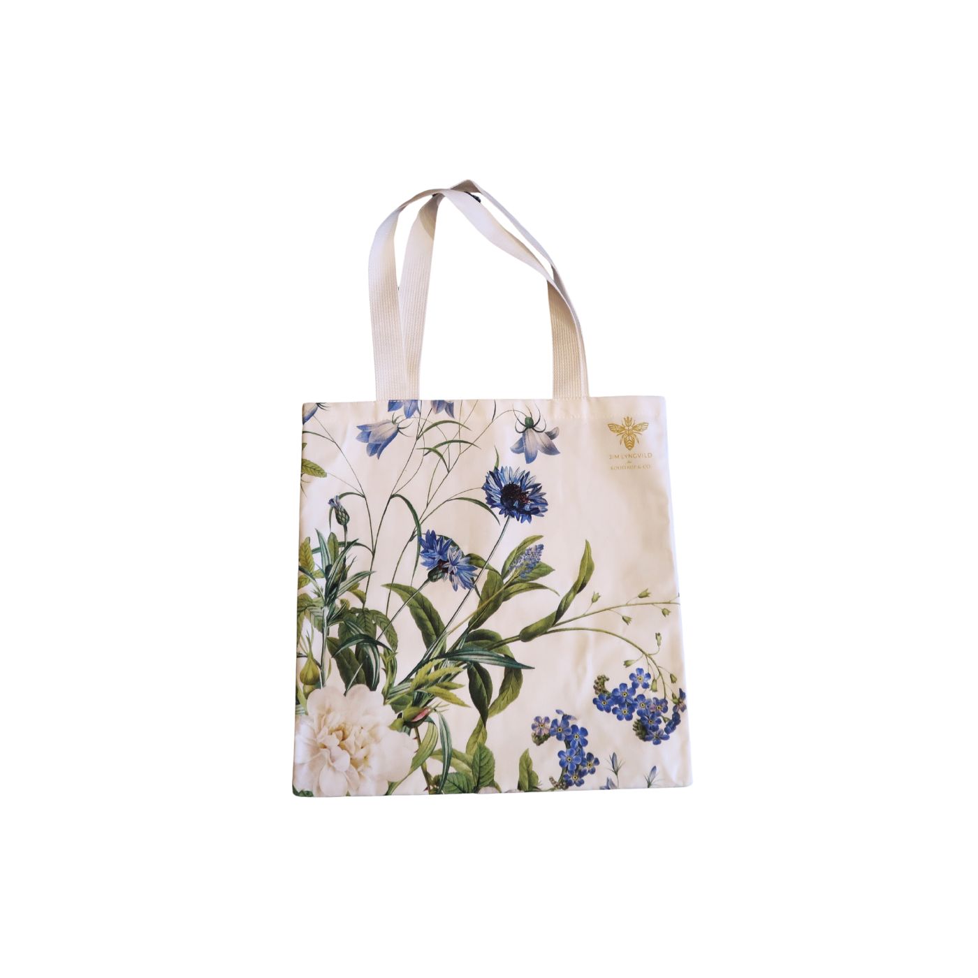 Blue Flower Garden Tote Bag - Organic Cotton