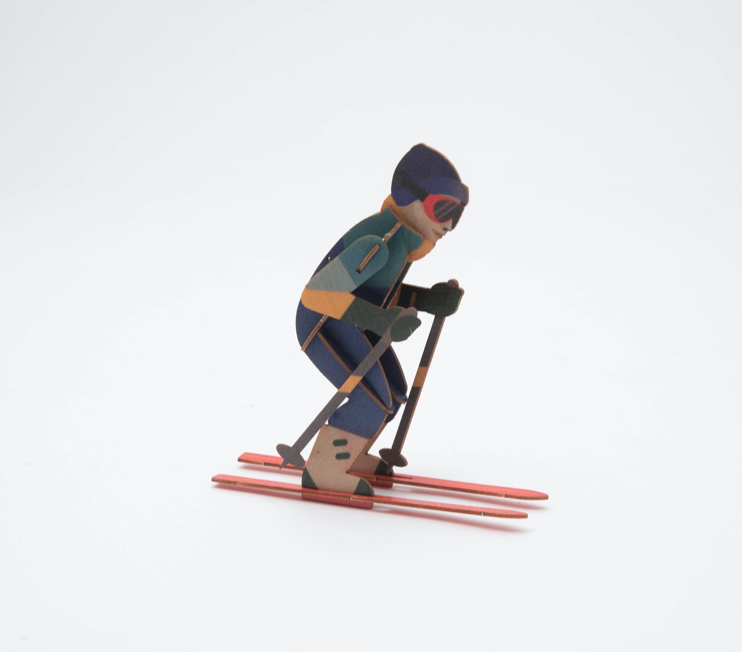 Skier - Lasercut 3D Wood Card