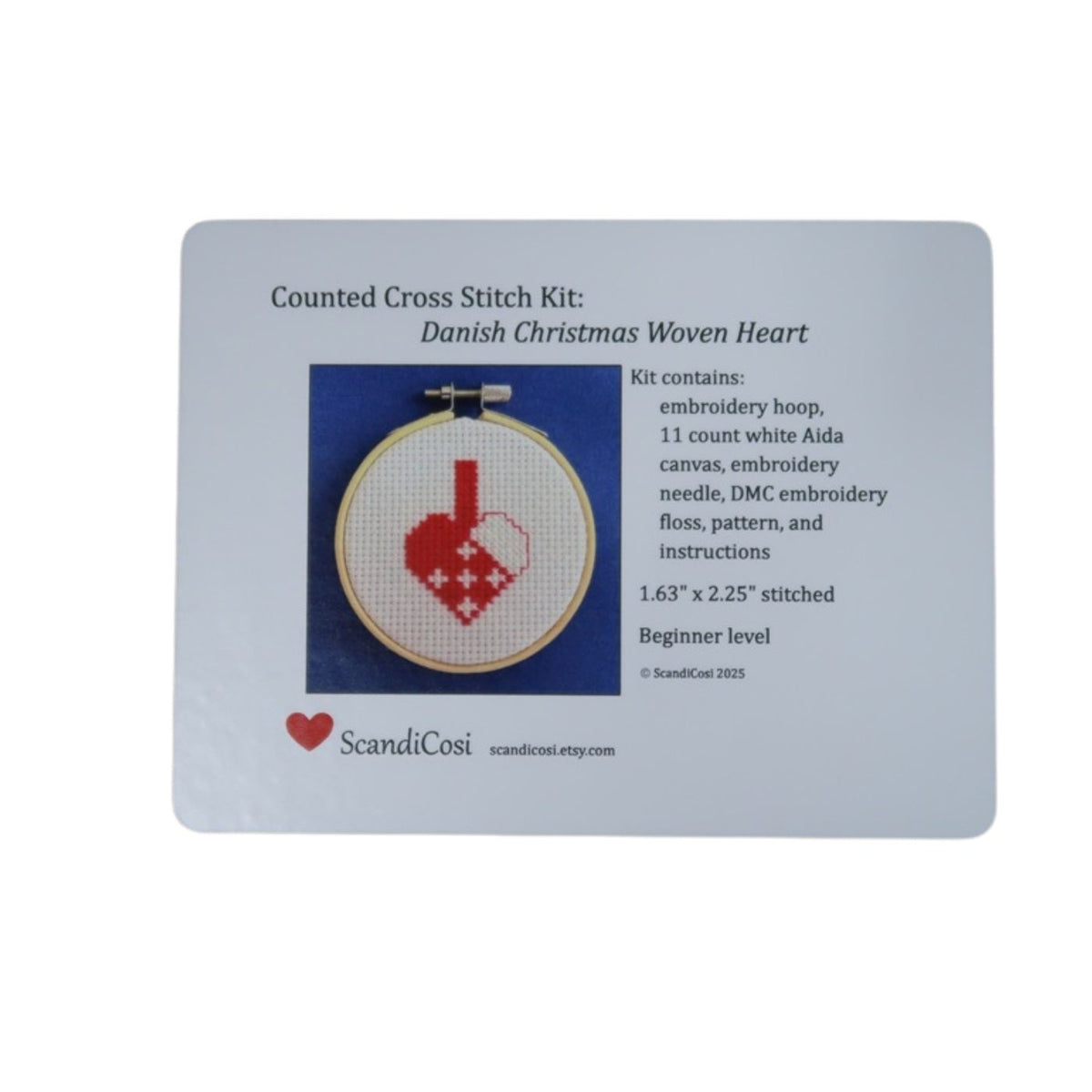 Danish Woven Heart Cross Stitch Kit