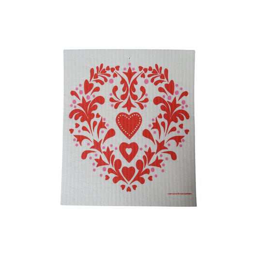 Folk Hearts Cellulose Cloth