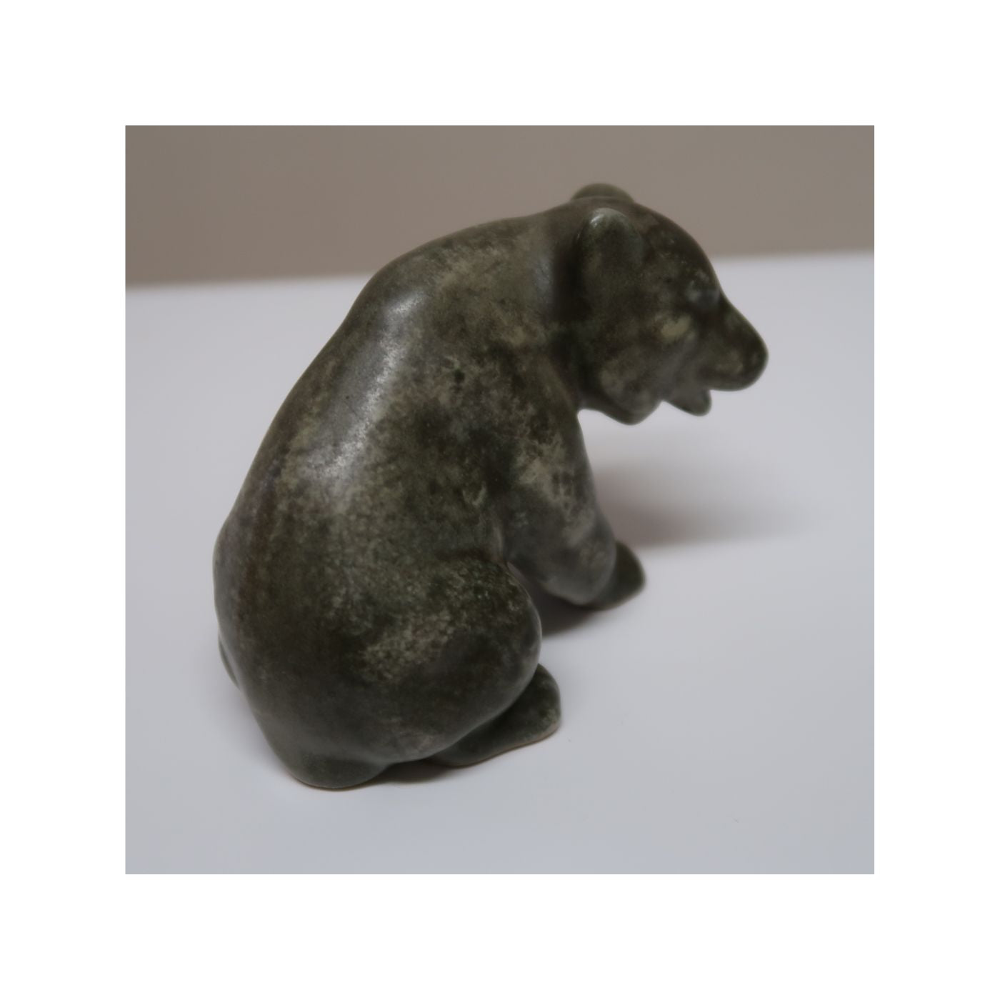 Forest Green Bear Figurine - Ceramic