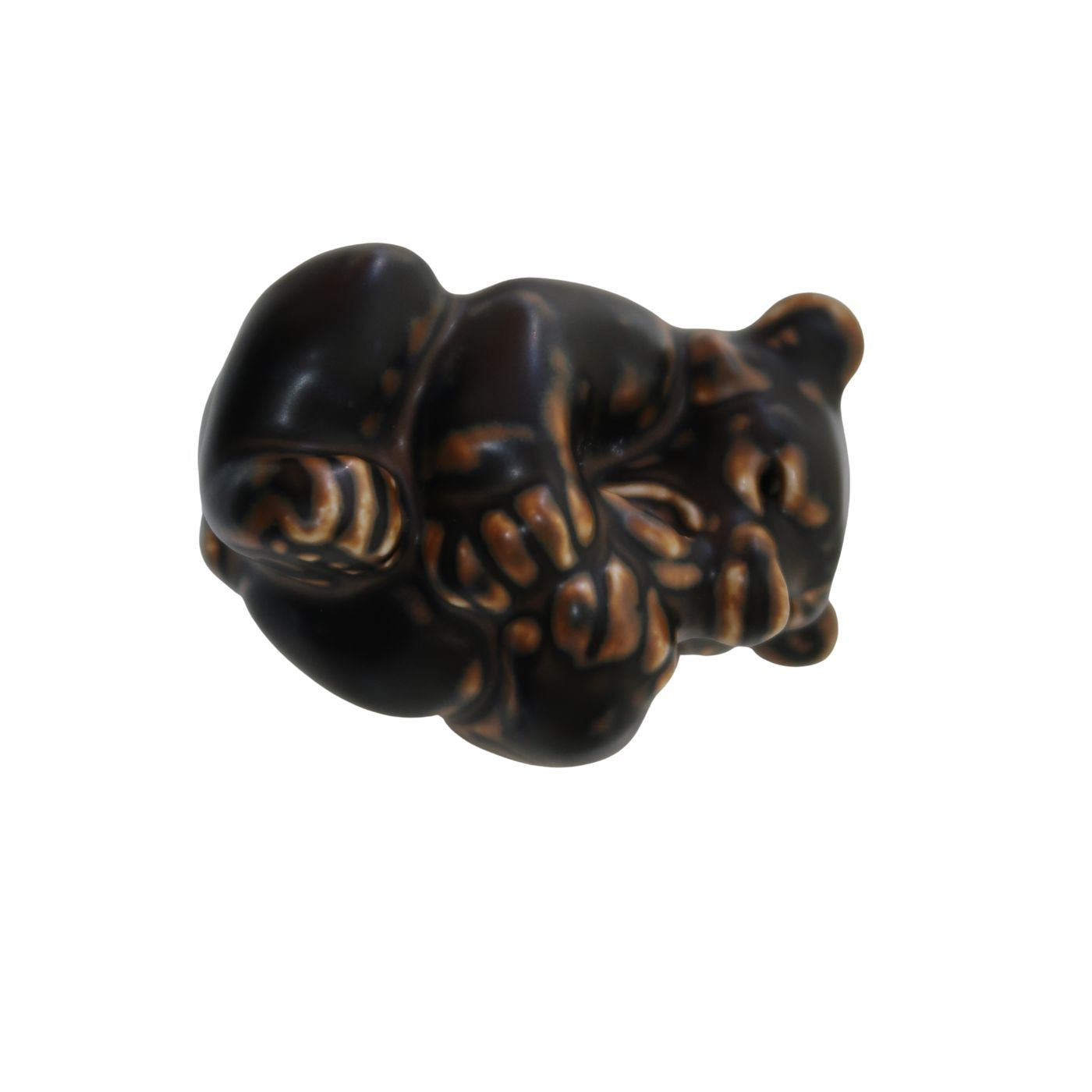 Bear Curled Up Figurine by Knud Kyhn - Ceramic