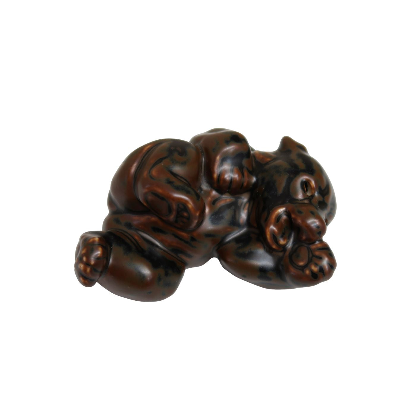 Bear Laying Down Figurine by Knud Kyhn - Ceramic