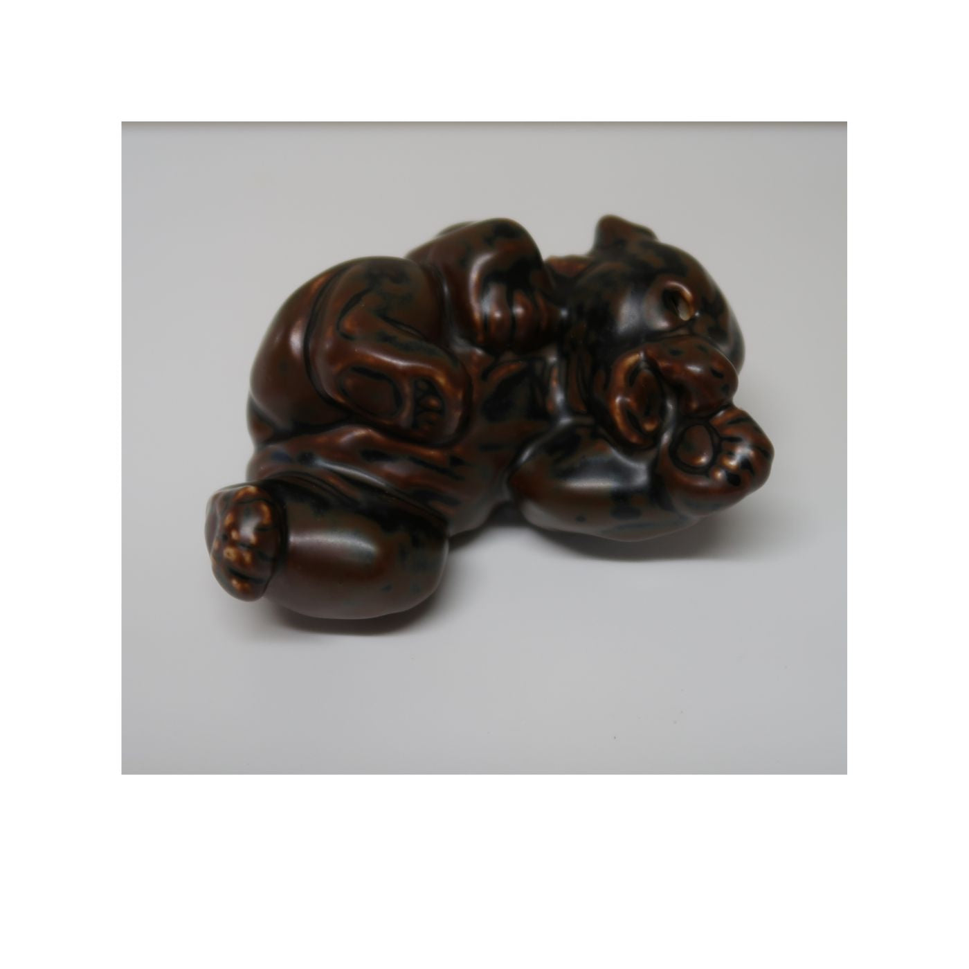 Bear Laying Down Figurine by Knud Kyhn - Ceramic