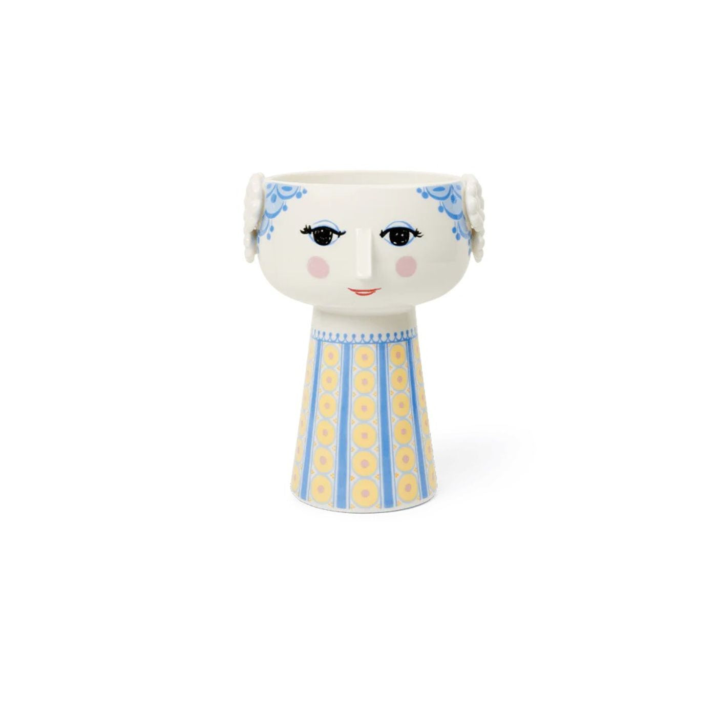 Eva Blue & Yellow Vase by Bjorn Wiinblad