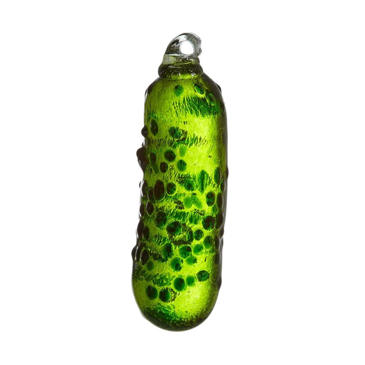 Kitras Christmas Pickle Art Glass Ornament