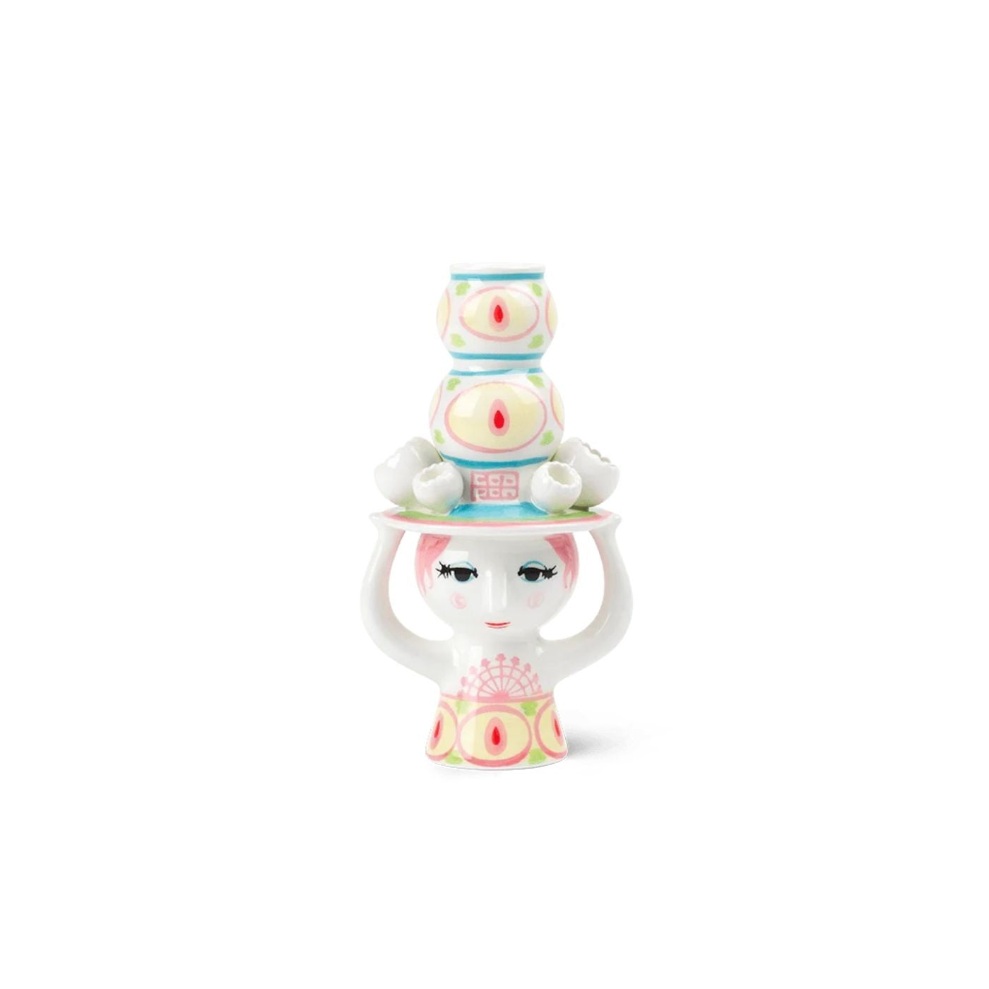 Lady With Hat Candle Holder by Björn Wiinblad - Pink