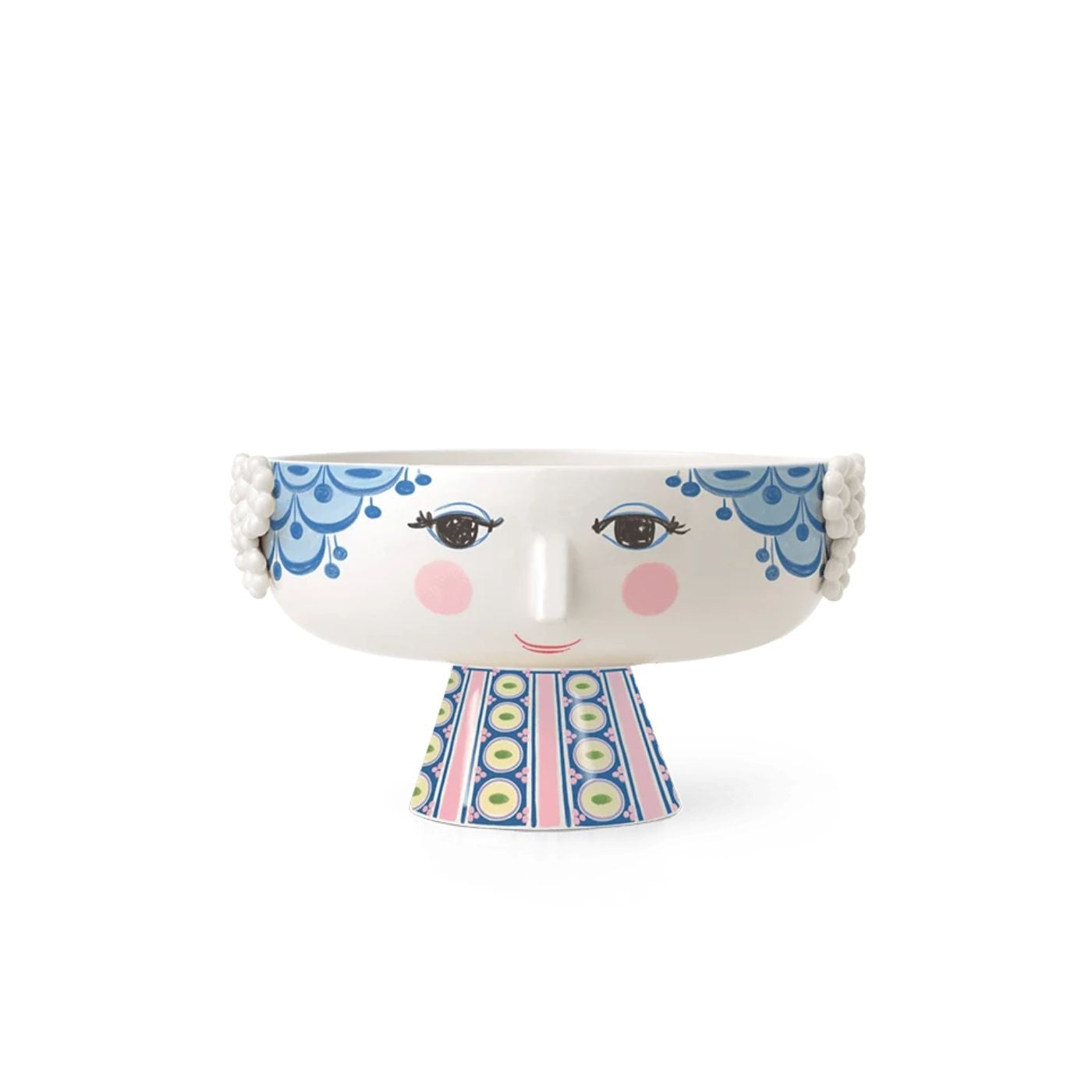 Eva Blue Bowl on Stand by Bjørn Wiinblad