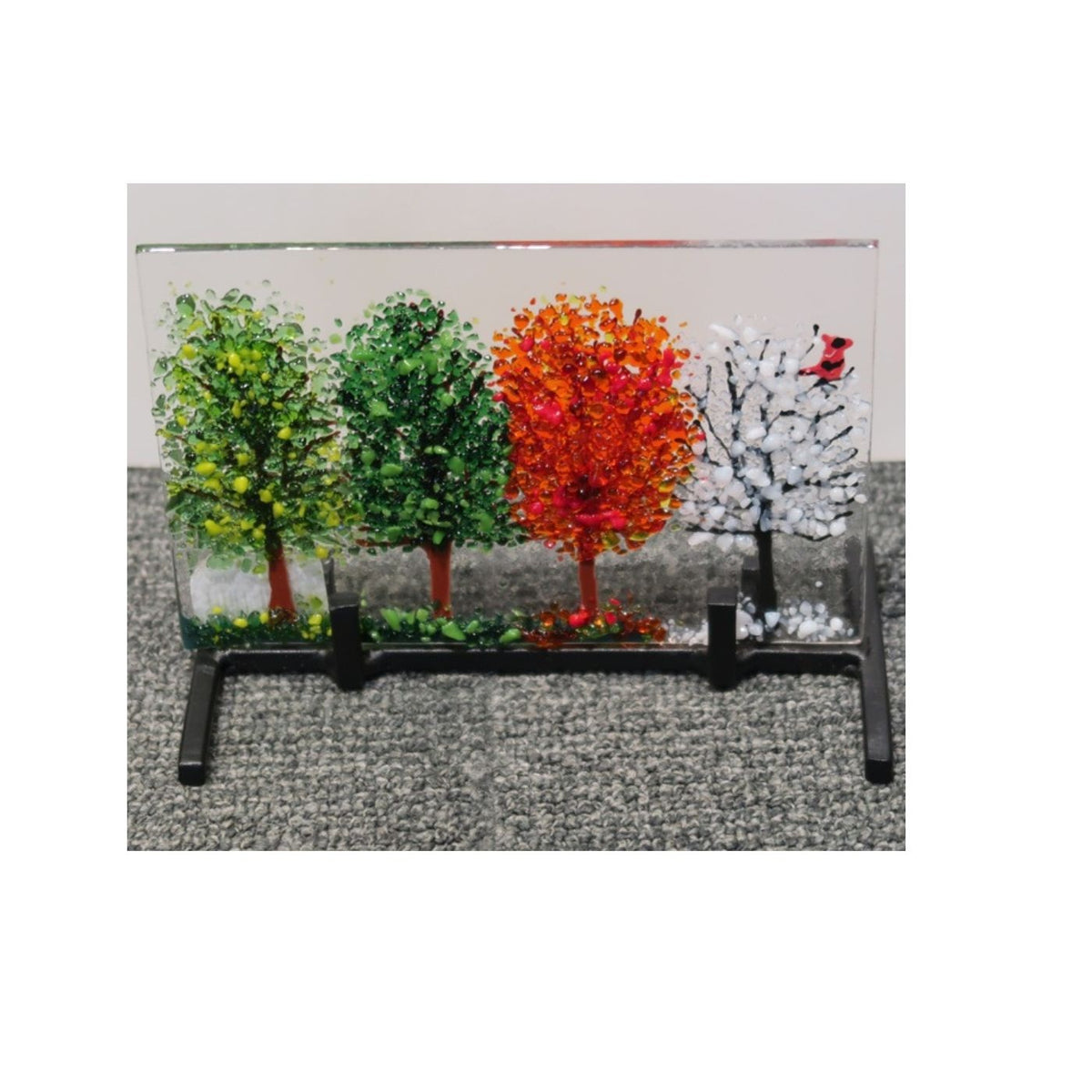 Art Glass Four Seasons With Stand