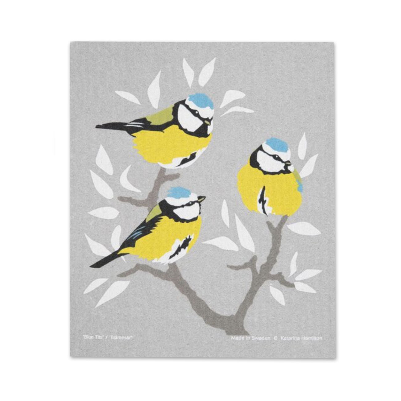 Blue Cap Birds Cellulose Cloth
