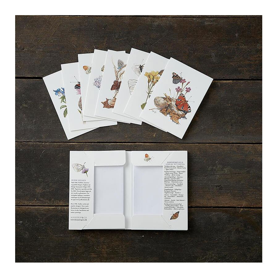 Butterflies (Sommerfugle) Notecards - Set of 8