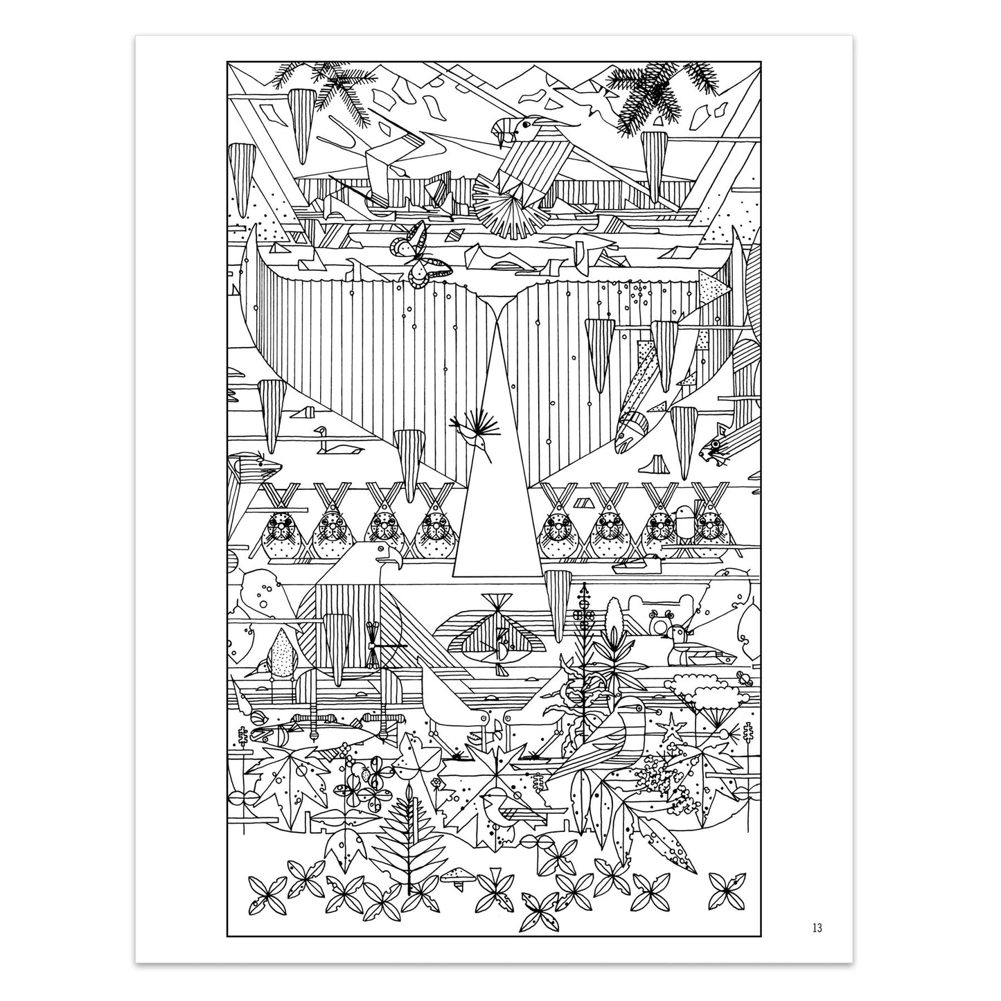 Charley Harper's 50 Drawings Coloring Book