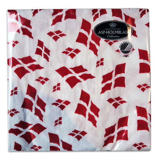 Danish Flags Luncheon Napkins - Pack of 20