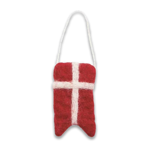 Denmark Flag Mini Felt Ornament