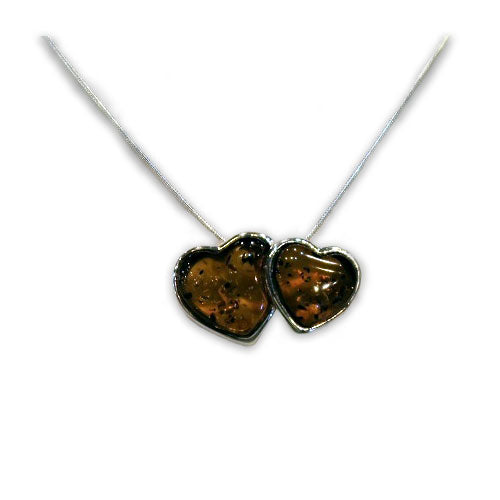 Duo Hearts - Amber Necklace