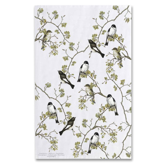 Pied Flycatcher Tea Towel