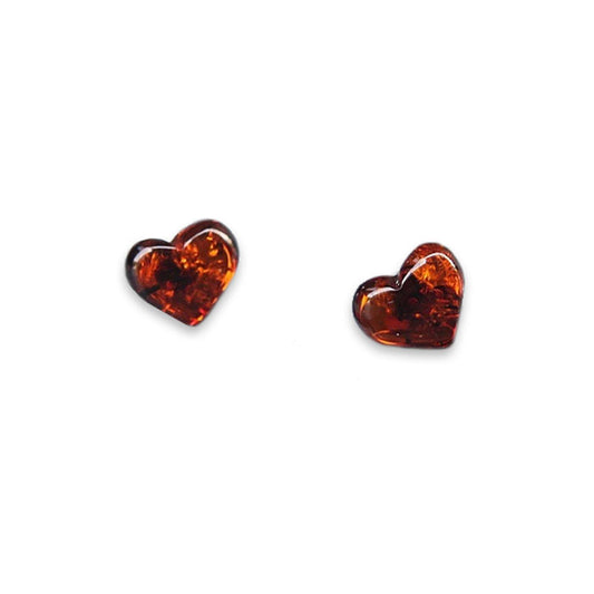 Heart Amber Earrings
