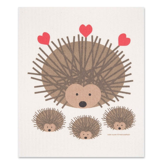 Hedgehogs & Hearts Cellulose Cloth