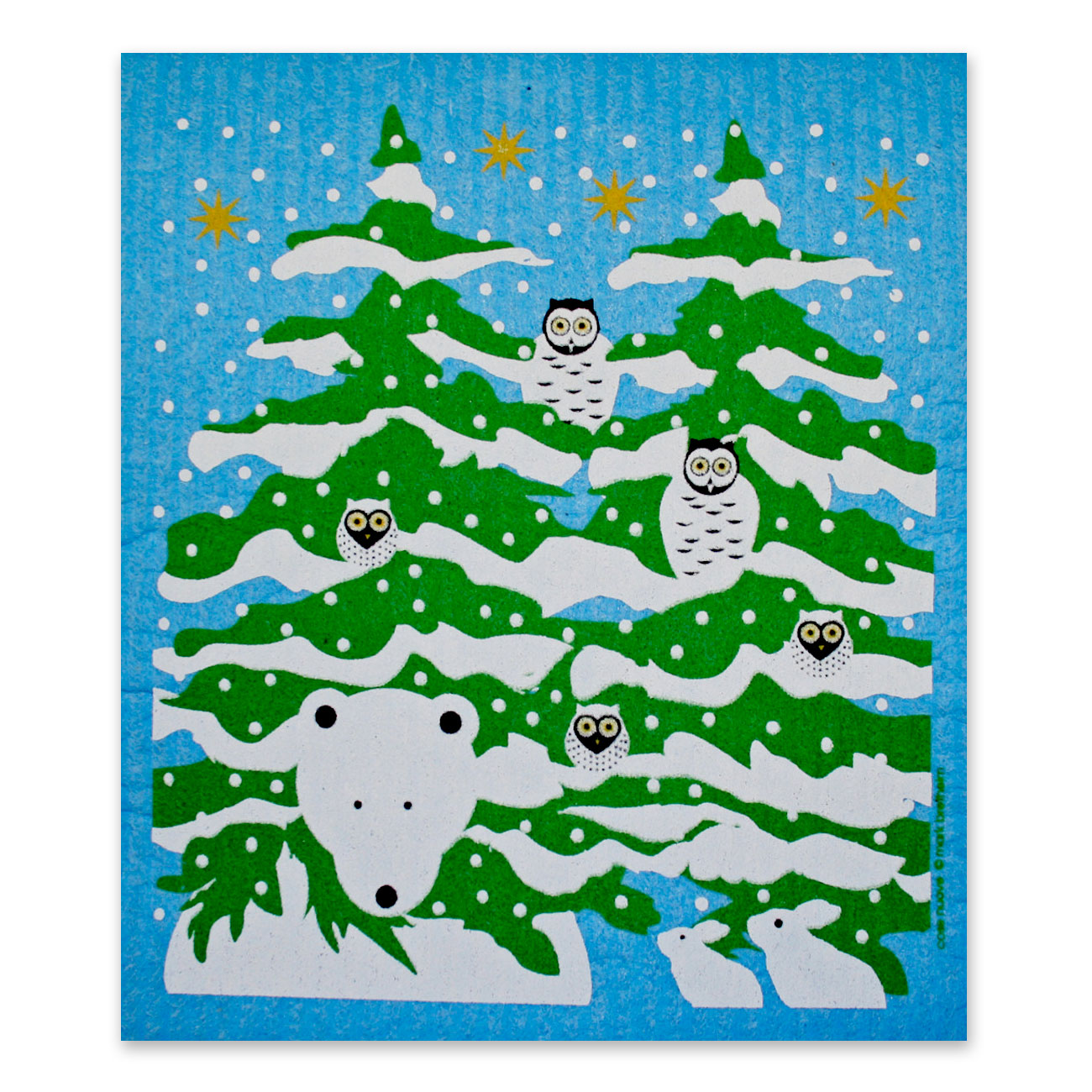 Winter Forest Animals Cellulose Cloth