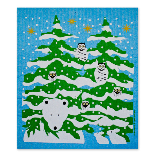Winter Forest Animals Cellulose Cloth