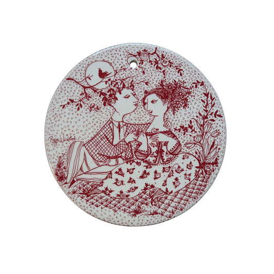 Vintage May Red Tile by Bjørn Wiinblad