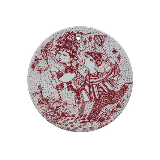 Vintage August Red Tile by Bjørn Wiinblad