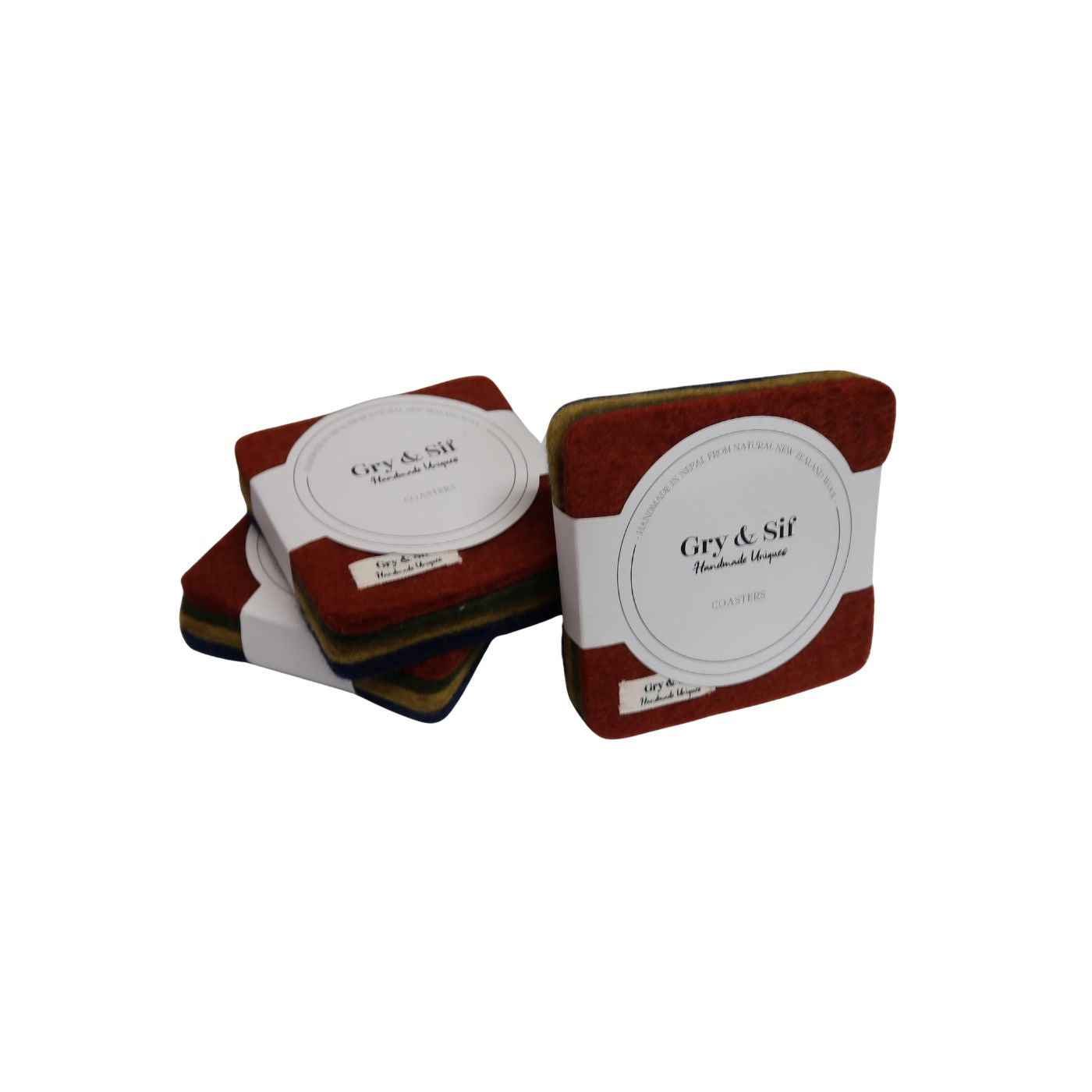 Coasters Autumn Colors - Set of 4 Felted Natural Wool