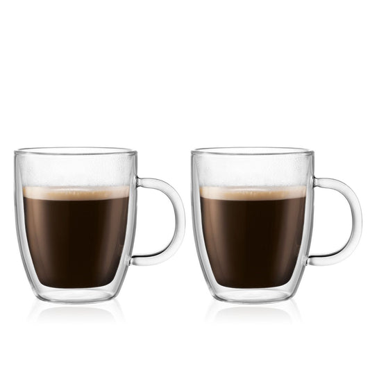 Bodum Bistro Double Wall Glass Mugs - Set of 2