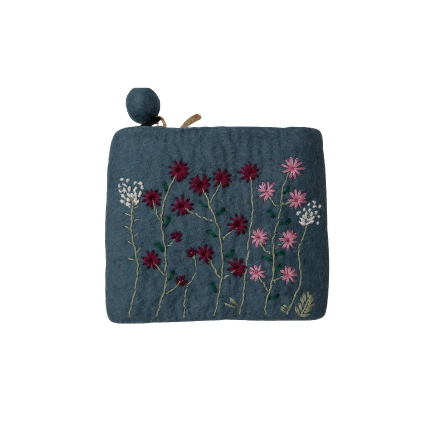 Wildflower Felt Bag - Blue