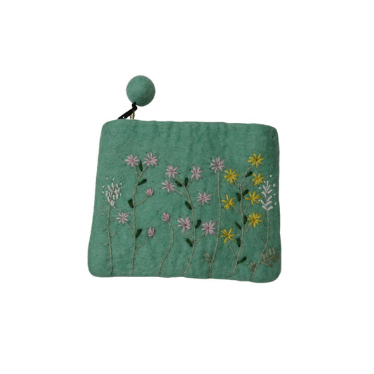 Wildflower Felt Bag - Green
