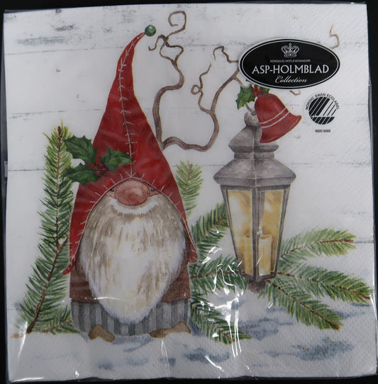 Nisse with Lamp Luncheon Napkins - Pack of 20