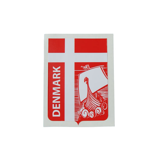 Denmark Flag With Viking Ship Decal