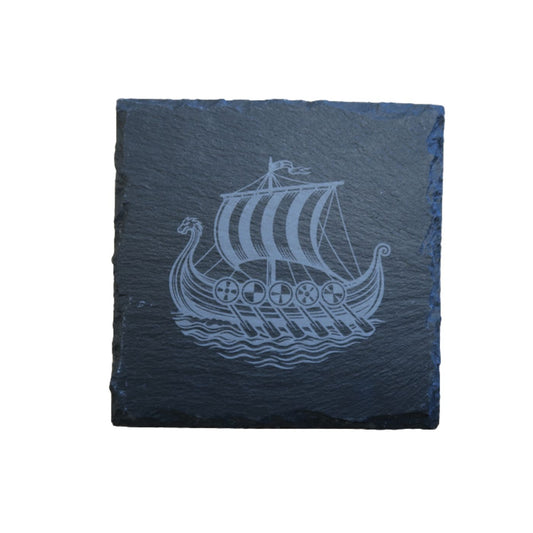 Slate Coaster - Viking Longship