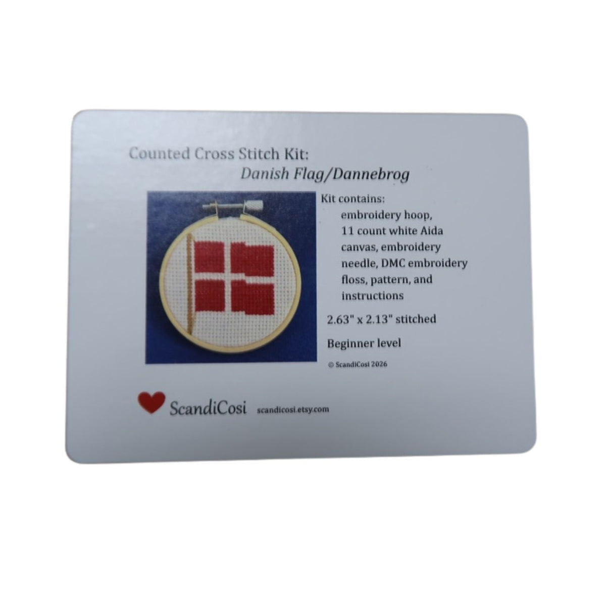 Danish Flag Cross Stitch Kit
