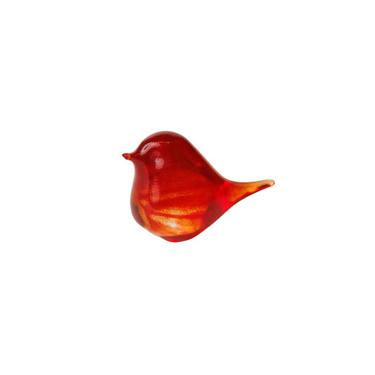 Glass Spiral Bird in Red