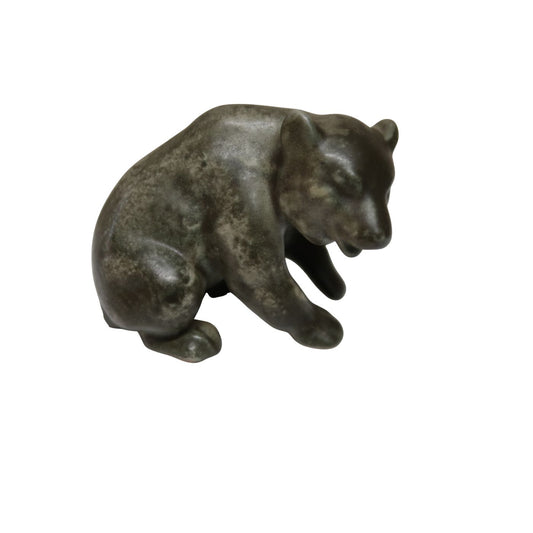 Forest Green Bear Figurine - Ceramic
