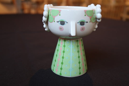 Eva, Light Green Candleholder by Bjørn Wiinblad