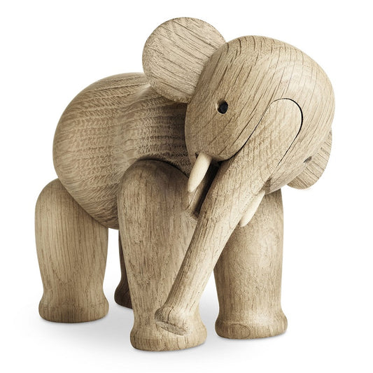 Small Oak Wood Elephant Figurine by Kay Bojesen