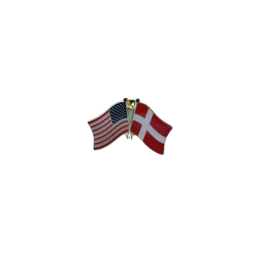 Denmark and USA Flag Lapel Pin
