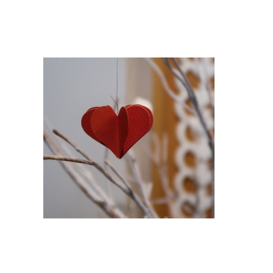 3D Heart Die-Cut Ornament - Set of 2