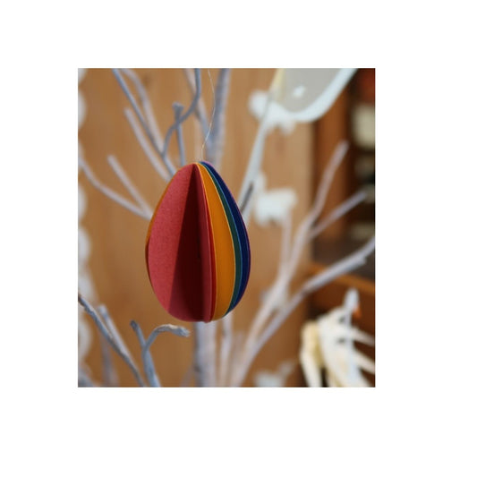 3D Egg Multicolor Die-Cut Ornaments - Set of 2