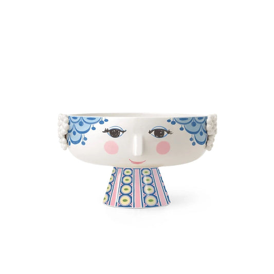 Eva Blue Bowl on Stand by Bjørn Wiinblad